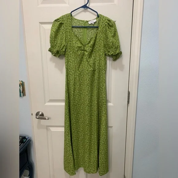 rihoas green dress Rihoas Satin Sleeveless Mini Dress, Green / M main image 0
